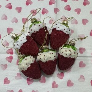 Adorable Pier 1 Strawberry Ornaments - Valentines Day